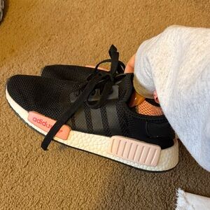 Adidas NMD R1 Black with Pink Highlights